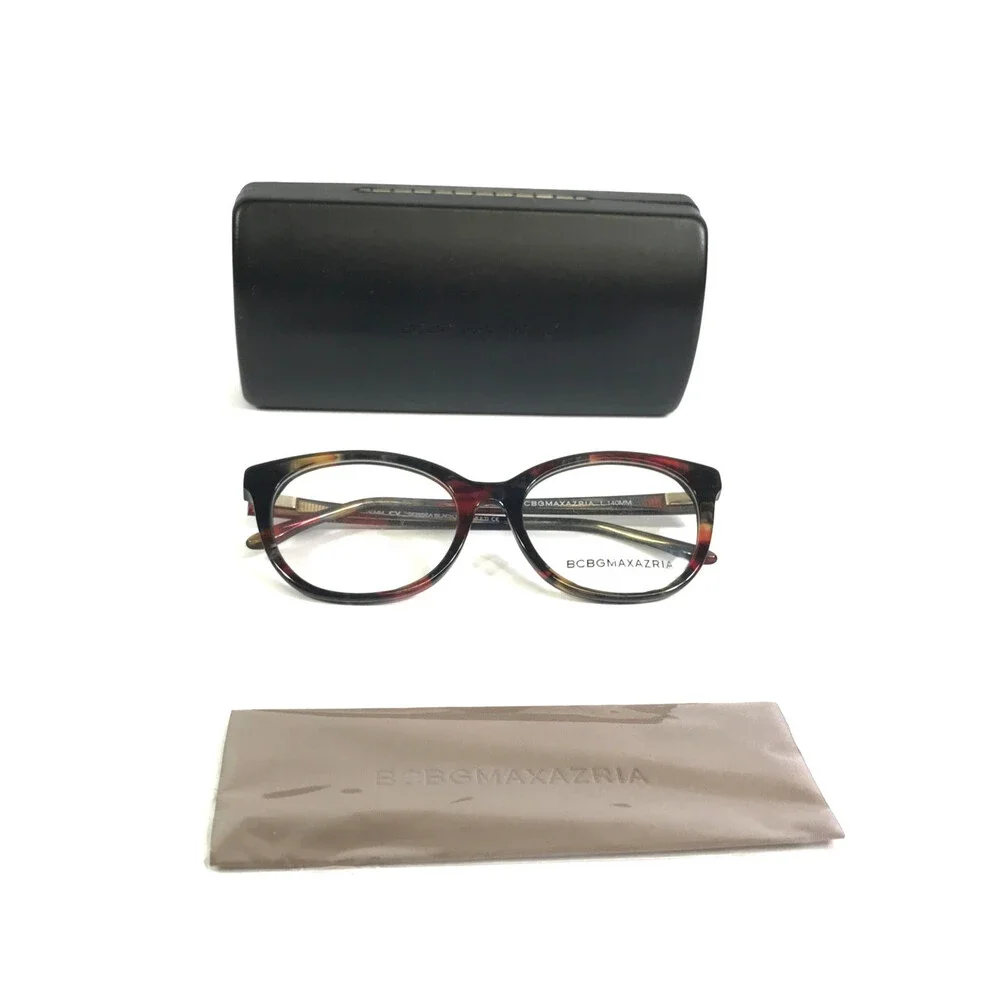 BCBGMAXAZRIA Eyeglasses Frames SERISSA BLACK WINE MULTI Cat Eye 53-17-140